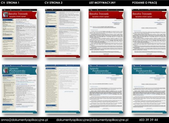 CV.LIST MOTYWACYJNY.PROFESJONALNE DOKUMENTY APLIKACYJNE