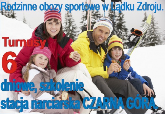 Rodzinne 6 dniowe obozy narciarskie - stacja Czarna Góra 