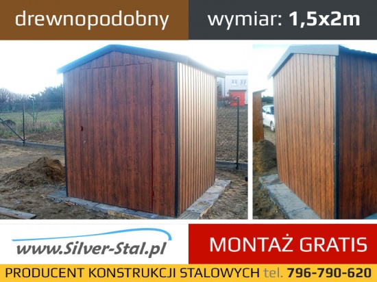 Garaż blaszany drewnopodobny domek ogrodowy altana schowek blasza