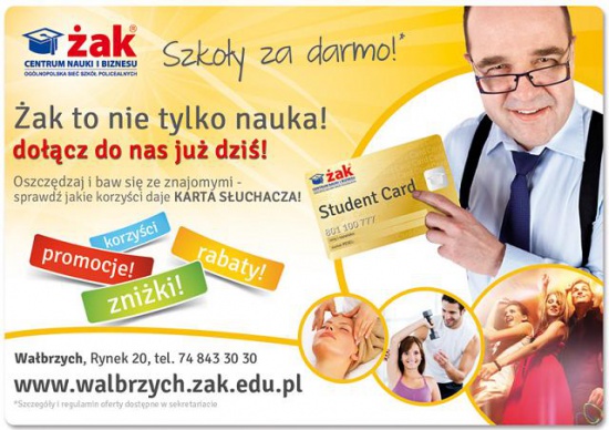 Korzystaj ze zniżek w całej Polsce dzięki szkole Żak!