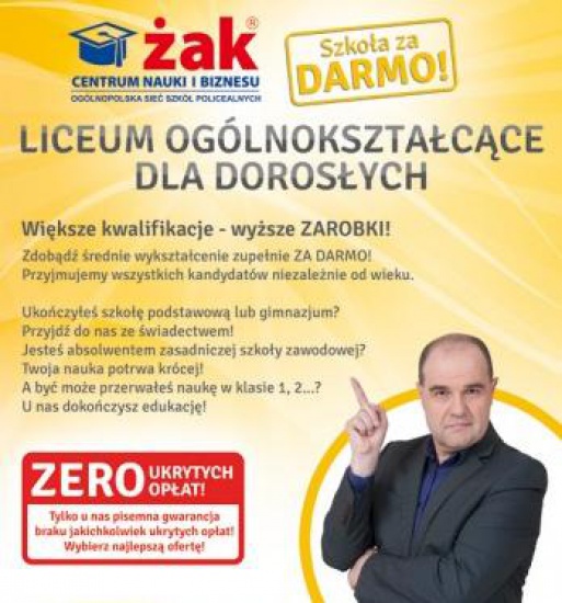 Darmowe Liceum Ogólnokształcące dla dorosłych!