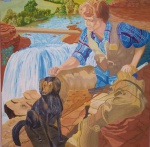 Obraz olejny p.t.,,Rybak\"