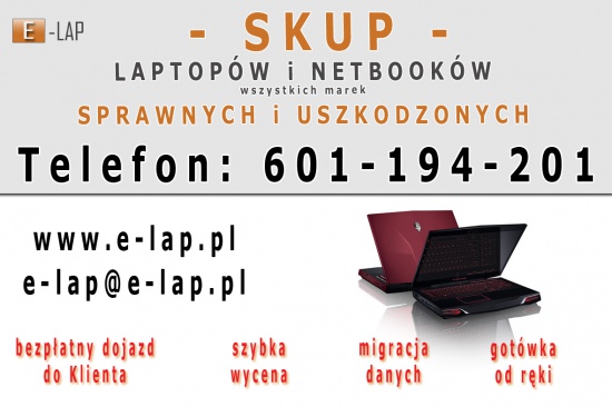 Notebooki i laptopy skup Wałbrzych