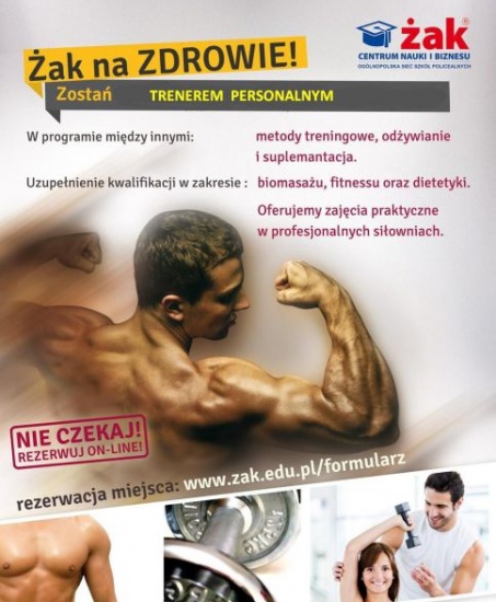 Zostań trenerem personalnym w 10 miesięcy!!! ŻAK Wałbrzych