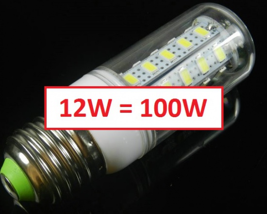 żarówka LED, 12W, E27, SMD 5730, 220V ciepła biała